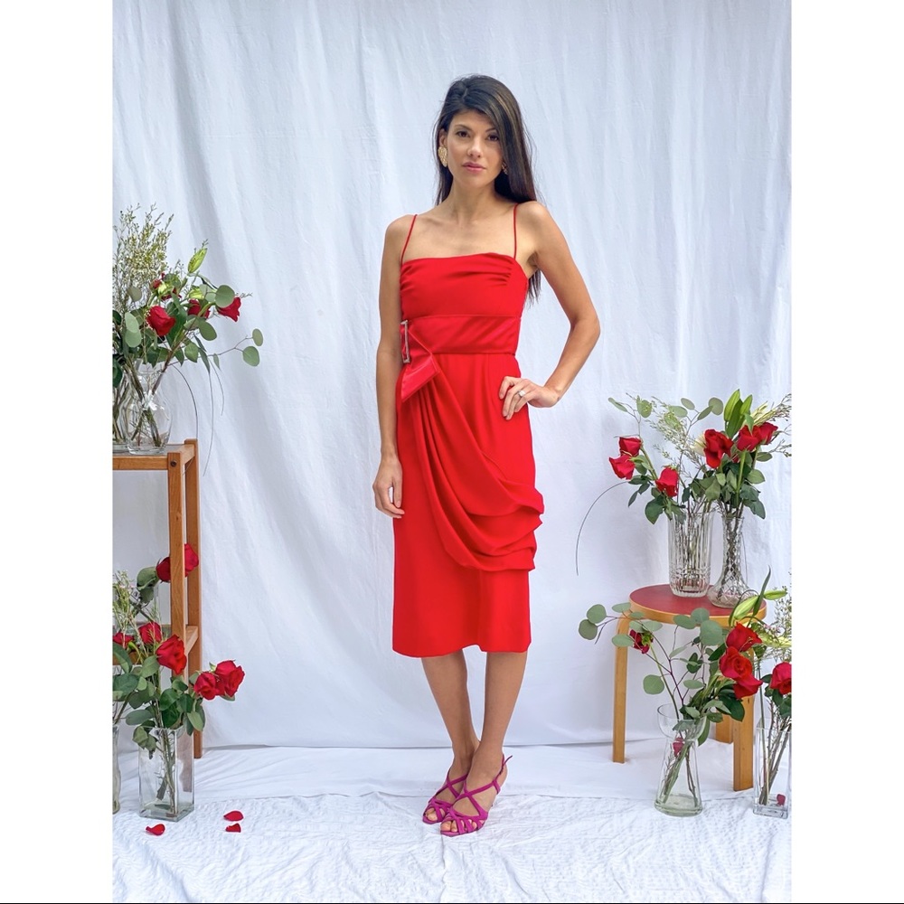 🆕Valentino spaghetti strap dress & satin belt NWT